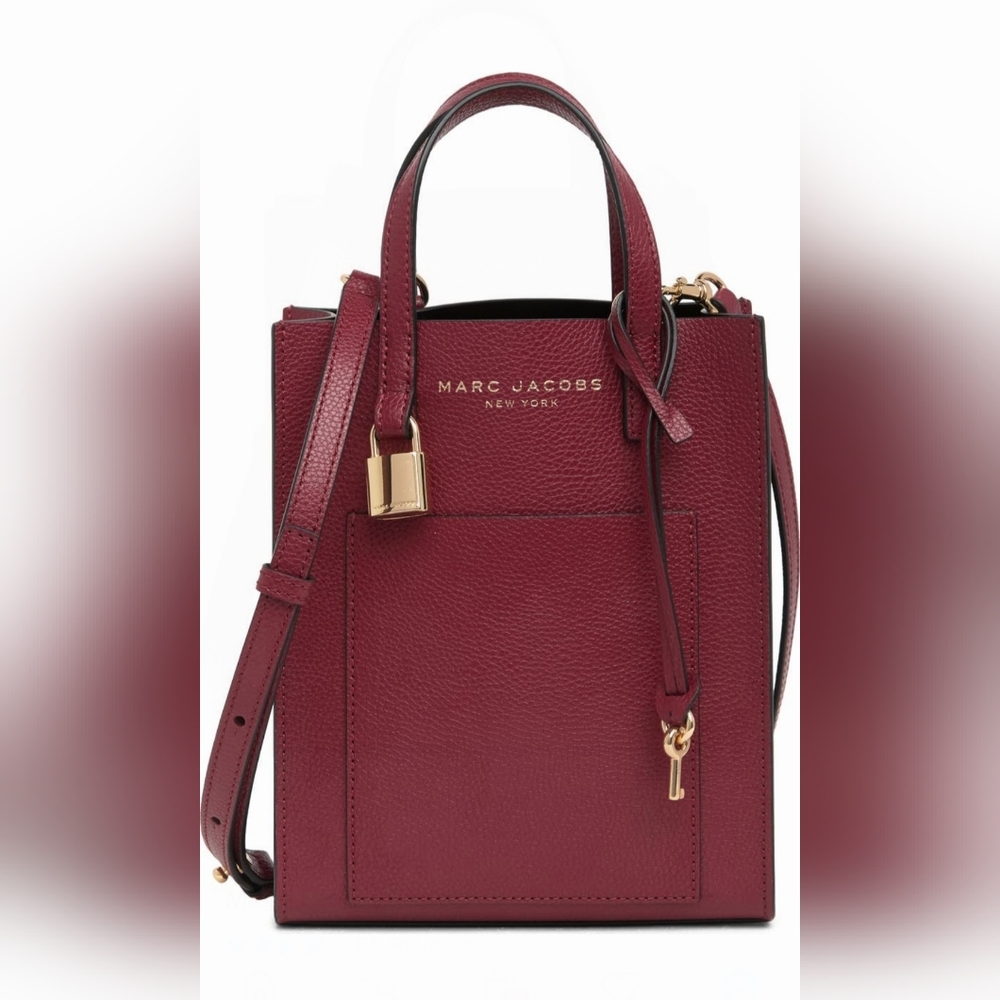 NWOT Marc Jacobs Burgundy Leather Mini Tote